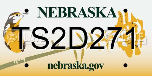 TS2D271 Nebraska License Plate