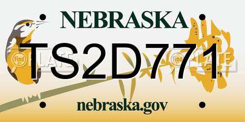 TS2D771 Nebraska License Plate