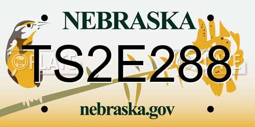 TS2E288 Nebraska License Plate