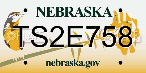 TS2E758 Nebraska License Plate