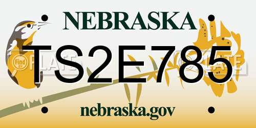 TS2E785 Nebraska License Plate