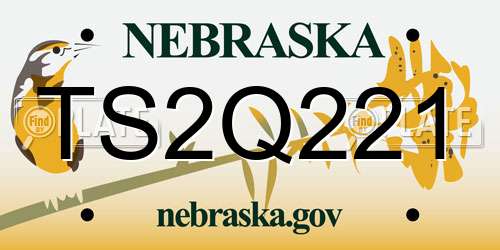 TS2Q221 Nebraska License Plate