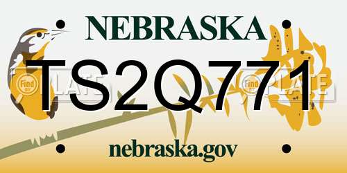 TS2Q771 Nebraska License Plate