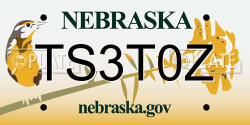 TS3T0Z Nebraska License Plate