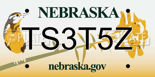 TS3T5Z Nebraska License Plate