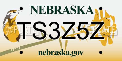 TS3Z5Z Nebraska License Plate