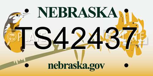 TS42437 Nebraska License Plate