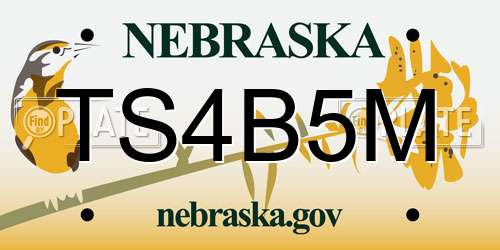 TS4B5M Nebraska License Plate
