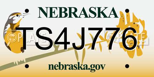 TS4J776 Nebraska License Plate