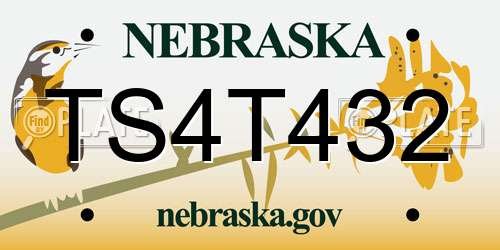 TS4T432 Nebraska License Plate