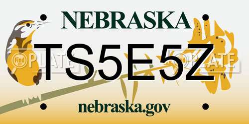TS5E5Z Nebraska License Plate