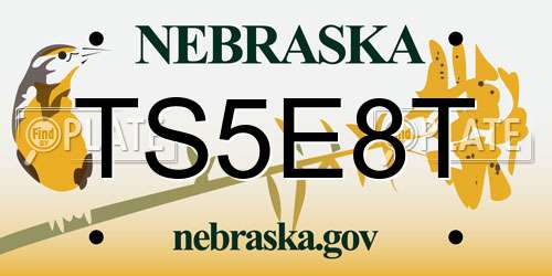 TS5E8T Nebraska License Plate