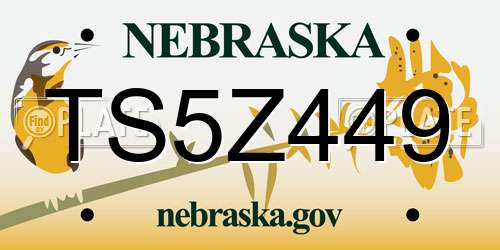 TS5Z449 Nebraska License Plate
