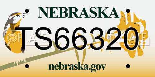 TS66320 Nebraska License Plate