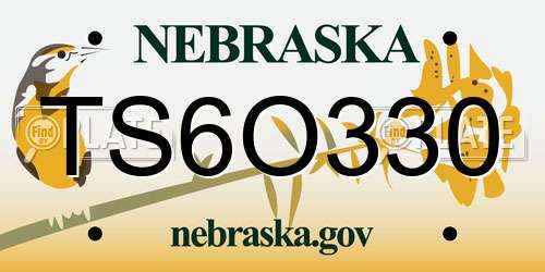 TS6O330 Nebraska License Plate
