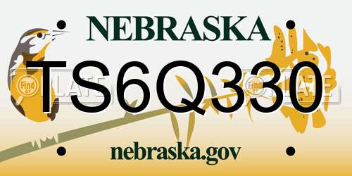TS6Q330 Nebraska License Plate