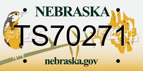 TS70271 Nebraska License Plate