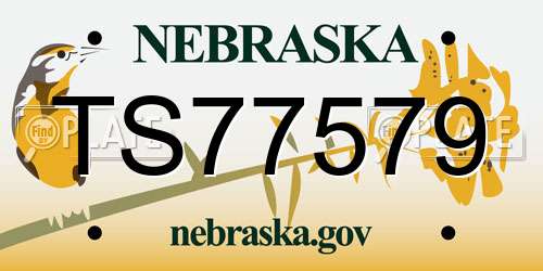 TS77579 Nebraska License Plate