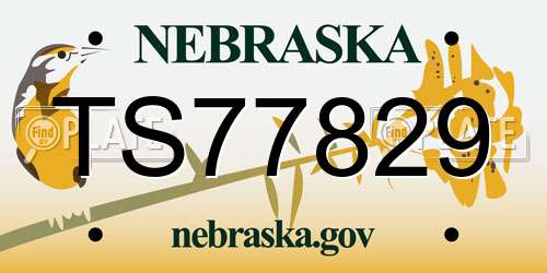 TS77829 Nebraska License Plate