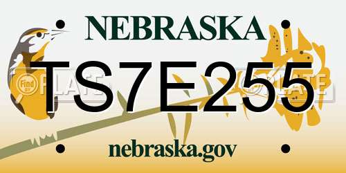 TS7E255 Nebraska License Plate