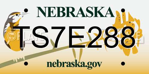 TS7E288 Nebraska License Plate