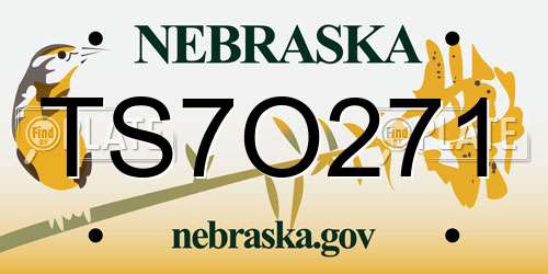TS7O271 Nebraska License Plate