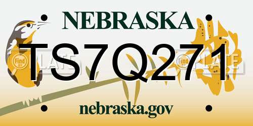 TS7Q271 Nebraska License Plate