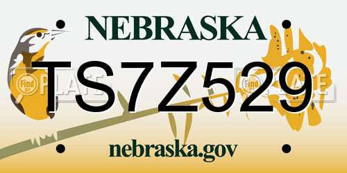 TS7Z529 Nebraska License Plate