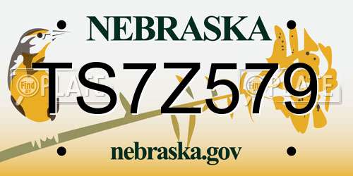 TS7Z579 Nebraska License Plate