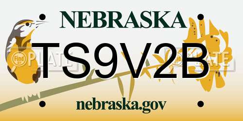 TS9V2B Nebraska License Plate