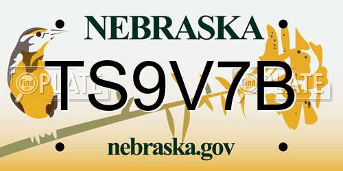 TS9V7B Nebraska License Plate