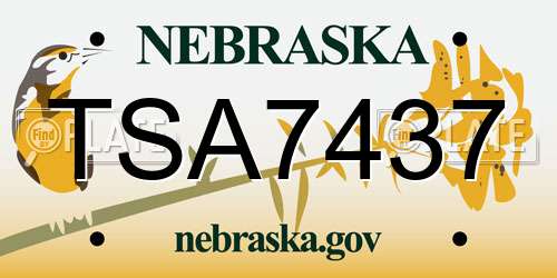 TSA7437 Nebraska License Plate