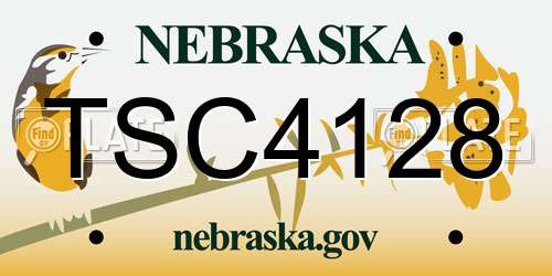 TSC4128 Nebraska License Plate