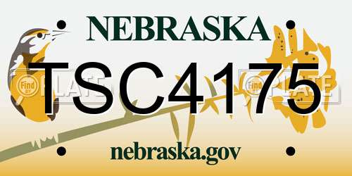 TSC4175 Nebraska License Plate