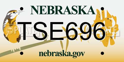 TSE696 Nebraska License Plate