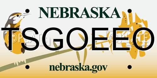 TSGOEEO Nebraska License Plate