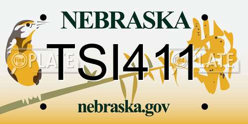 TSI411 Nebraska License Plate