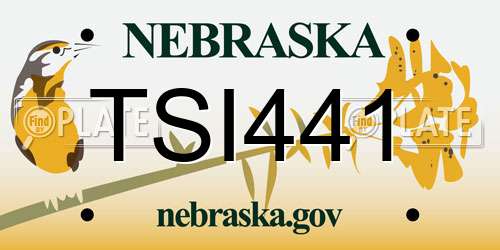 TSI441 Nebraska License Plate