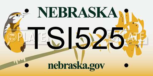 TSI525 Nebraska License Plate