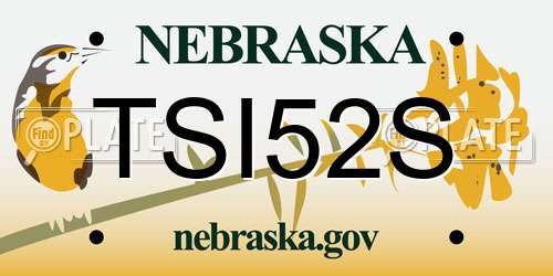 TSI52S Nebraska License Plate