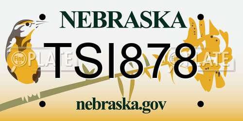 TSI878 Nebraska License Plate