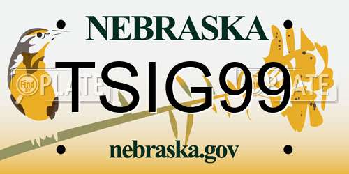 TSIG99 Nebraska License Plate