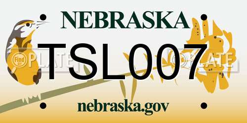 TSL007 Nebraska License Plate