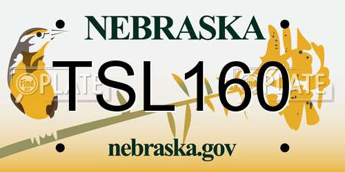 TSL160 Nebraska License Plate