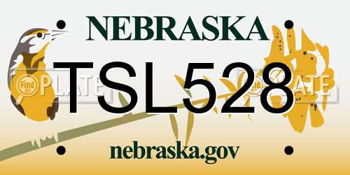 TSL528 Nebraska License Plate