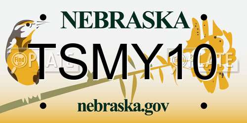 TSMY10 Nebraska License Plate