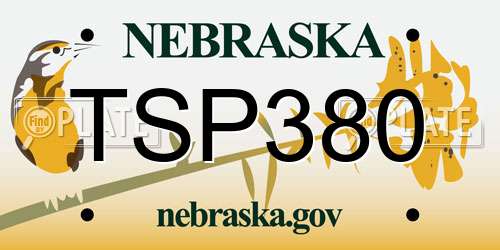 TSP380 Nebraska License Plate