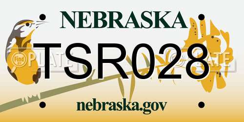TSR028 Nebraska License Plate