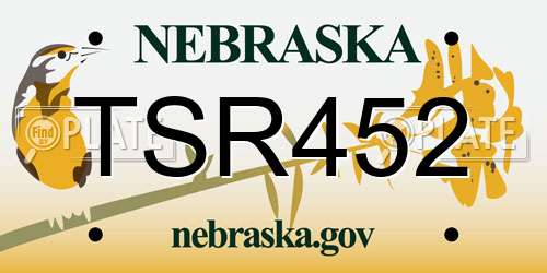 TSR452 Nebraska License Plate