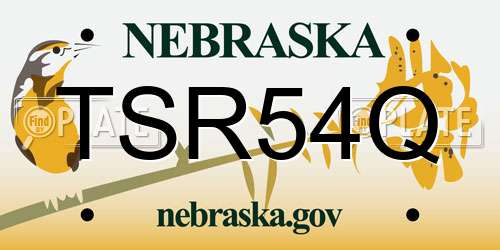 TSR54Q Nebraska License Plate